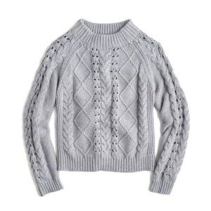 J. Crew Mockneck cable-knit sweater